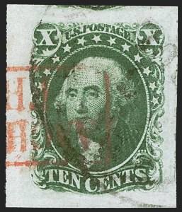 Sale 1242, Lot 344, Ten-Cent: Type II, Off-Cover (Scott 14)