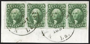 Sale 1242, Lot 348, Ten-Cent: Type II, Off-Cover (Scott 14)