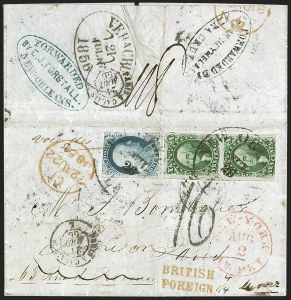 Sale 1242, Lot 358, Ten-Cent: Type II, Covers (Scott 14)