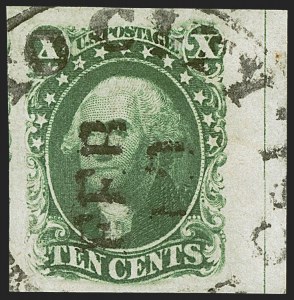 Sale 1242, Lot 364, Ten-Cent: Type III, Off-Cover (Scott 15)