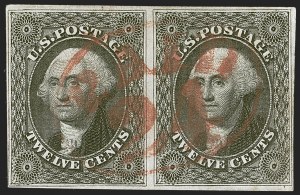 Sale 1242, Lot 413, Twelve-Cent: Off-Cover (Scott 17)