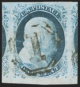 Sale 1242, Lot 47, One-Cent: Plate One Late (Scott 7, 9)