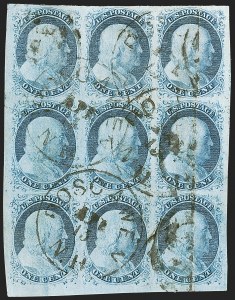 Sale 1242, Lot 51, One-Cent: Plate One Late (Scott 7, 9)
