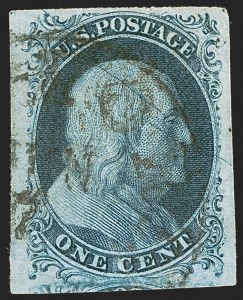 Sale 1242, Lot 97, One-Cent: Plate Three (Scott 7)