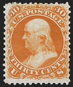 Sale 1244, Lot 107, 1861 Issue First Designs and Colors (Scott 55-61)