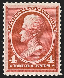 Sale 1244, Lot 303, 1881-87 American Bank Note Co. Issues (Scott 205-218), 4c Carmine (215) Sale 1244, Lot 303, 1881-87 American Bank Note Co. Issues (Scott 205-218)