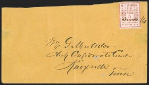 Sale 1244, Lot 549, Confederate States, Postmasters' Provisionals