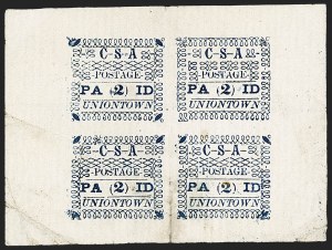 Sale 1244, Lot 551, Confederate States, Postmasters' Provisionals