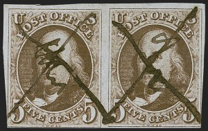 Sale 1245, Lot 1018, 1847 Issue (Scott 1-2)