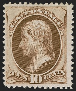 Sale 1247, Lot 278, 1870-71 National Bank Note Co. Ungrilled Issue (Scott 145-155), 10c Brown (150) Sale 1247, Lot 278, 1870-71 National Bank Note Co. Ungrilled Issue (Scott 145-155)