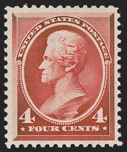 Sale 1251, Lot 1125, 1882-88 American Bank Note Company Issue (Scott 205-218), 4c Carmine (215) Sale 1251, Lot 1125, 1882-88 American Bank Note Company Issue (Scott 205-218)