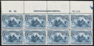 Sale 1251, Lot 1154, 1893 Columbian Issue Plate Blocks (Scott 230-240)
