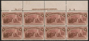 Sale 1251, Lot 1161, 1893 Columbian Issue Plate Blocks (Scott 230-240)