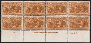 Sale 1251, Lot 1164, 1893 Columbian Issue Plate Blocks (Scott 230-240)