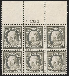Sale 1251, Lot 1463, 1917-19 Issue Platte Blocks (Scott 503-518)