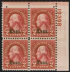 Sale 1251, Lot 1555, Kans.-Nebr. Overprints (Scott 658-679)