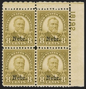 Sale 1251, Lot 1570, Kans.-Nebr. Overprints (Scott 658-679)