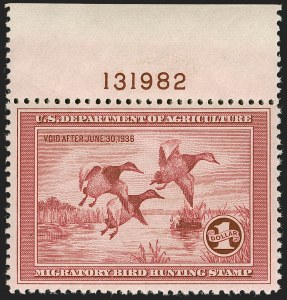 Sale 1254, Lot 1135, Revenues, Hunting Permits, Savings