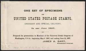 Sale 1254, Lot 566, The Mulholland Collection of Specimens - Columbians thru Back-of-Book, Possessions, 1897 Universal Postal Congress Overprints (246S-O thru 278S-O, E5S-O, J38S-O thru J44S-O) Sale 1254, Lot 566, The Mulholland Collection of Specimens - Columbians thru Back-of-Book, Possessions