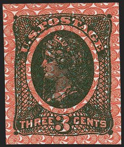Sale 1254, Lot 621, The Jan Hofmeyr Collection of 3c 1861-68 - Proofs, Off-Cover, National Bank Note Co., 3c Liberty, Black Green on White Wove, Safety Paper Essays (79-E31a, b, d, e, f, g, h) Sale 1254, Lot 621, The Jan Hofmeyr Collection of 3c 1861-68 - Proofs, Off-Cover