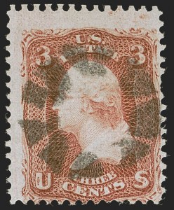 Sale 1254, Lot 629, The Jan Hofmeyr Collection of 3c 1861-68 - Proofs, Off-Cover, 3c Red, F. Grill, Printed on Both Sides (94d) Sale 1254, Lot 629, The Jan Hofmeyr Collection of 3c 1861-68 - Proofs, Off-Cover