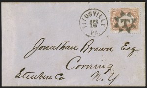 Sale 1254, Lot 634, The Jan Hofmeyr Collection of 3c 1861-68 - On-Cover, 3c Rose (65) Sale 1254, Lot 634, The Jan Hofmeyr Collection of 3c 1861-68 - On-Cover