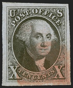 Sale 1255, Lot 100, 10c 1847 Issue: Gems and Cancellation Varieties (Scott 2)