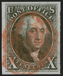 Sale 1255, Lot 101, 10c 1847 Issue: Gems and Cancellation Varieties (Scott 2)