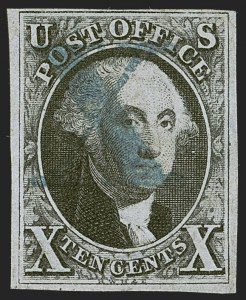 Sale 1255, Lot 118, 10c 1847 Issue: Gems and Cancellation Varieties (Scott 2)