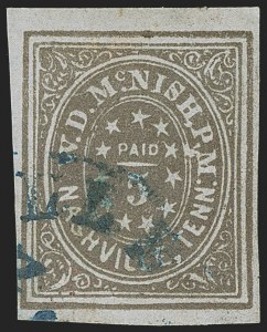 Sale 1255, Lot 1184, Confederate States: Postmasters' Provisionals