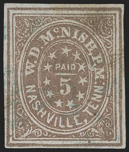 Sale 1255, Lot 1185, Confederate States: Postmasters' Provisionals