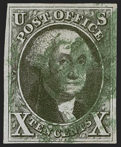 Sale 1255, Lot 121, 10c 1847 Issue: Gems and Cancellation Varieties (Scott 2)
