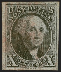 Sale 1255, Lot 126, 10c 1847 Issue: Double Transfers, Plate Varieties, Multiples (Scott 2)
