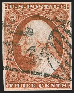 Sale 1255, Lot 176, 3c 1851 Issue: Orange Brown Shades (Scott 10-10A)
