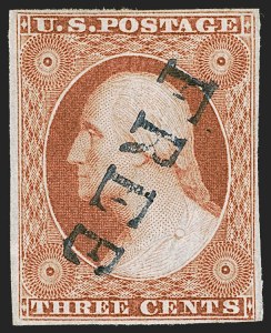 Sale 1255, Lot 178, 3c 1851 Issue: Orange Brown Shades (Scott 10-10A)