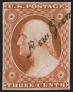 Sale 1255, Lot 181, 3c 1851 Issue: Orange Brown Shades (Scott 10-10A)