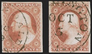 Sale 1255, Lot 205, 3c 1851 Issue: Shades (Scott 11-11A)