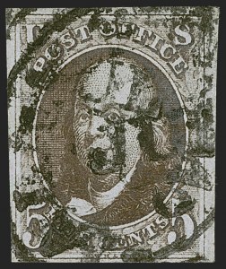 Sale 1255, Lot 22, 5c 1847 Issue, Early Impressions (Scott 1)