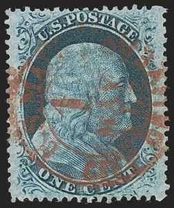 Sale 1255, Lot 281, 1c 1857 Issue (Scott 18-24)