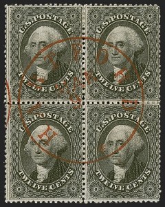 Sale 1255, Lot 352, 12c 1857 Issue (Scott 36-36B)