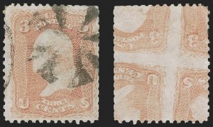Sale 1255, Lot 395, 3c 1861 Issue, Shades and Varieties (Scott 64-65)