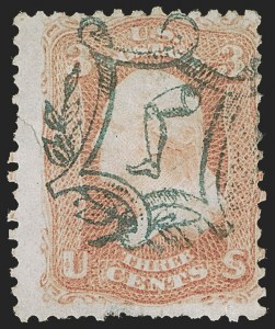 Sale 1255, Lot 400, 3c 1861 Issue, Cancellations (Scott 65)