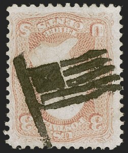 Sale 1255, Lot 415, 3c 1861 Issue, Cancellations (Scott 65)