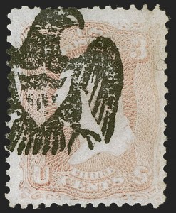 Sale 1255, Lot 418, 3c 1861 Issue, Cancellations (Scott 65)