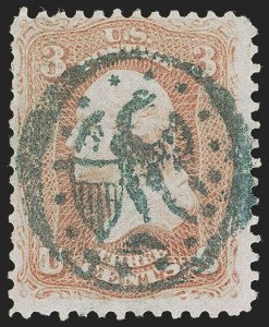 Sale 1255, Lot 419, 3c 1861 Issue, Cancellations (Scott 65)