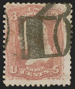 Sale 1255, Lot 425, 3c 1861 Issue, Cancellations (Scott 65)