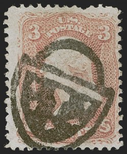 Sale 1255, Lot 428, 3c 1861 Issue, Cancellations (Scott 65)