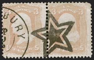 Sale 1255, Lot 431, 3c 1861 Issue, Cancellations (Scott 65)