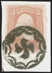 Sale 1255, Lot 436, 3c 1861 Issue, Cancellations (Scott 65)