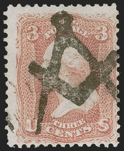 Sale 1255, Lot 439, 3c 1861 Issue, Cancellations (Scott 65)